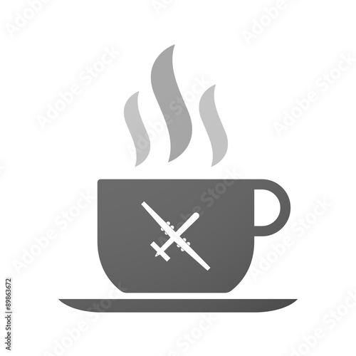 Cup of coffee icon  with a war drone