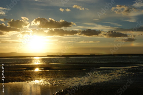 Golden sunset on the beach