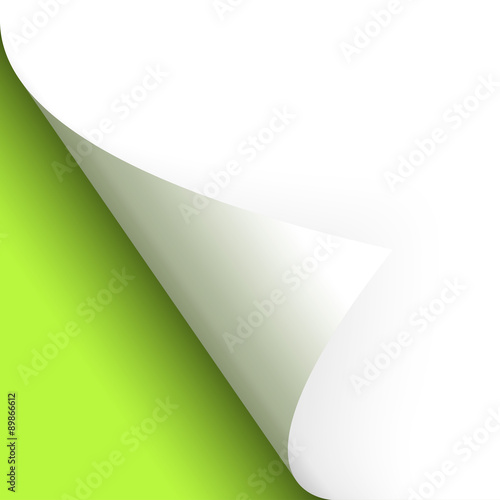 Papier / Seite umschlagen unten links grün