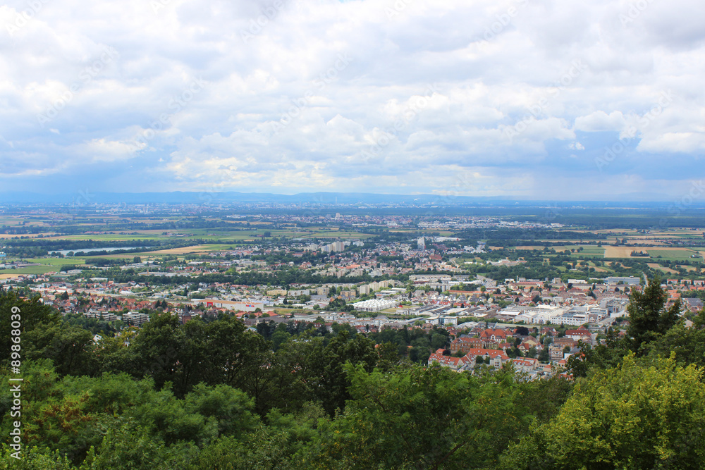 weinheim at mountain road (an der bergstraße), top view