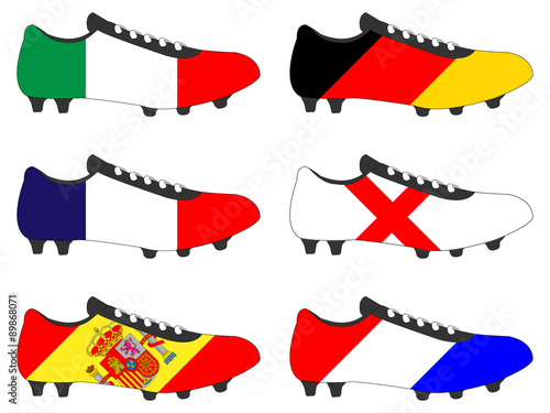 Football Cleats with National Flags of Europe 1