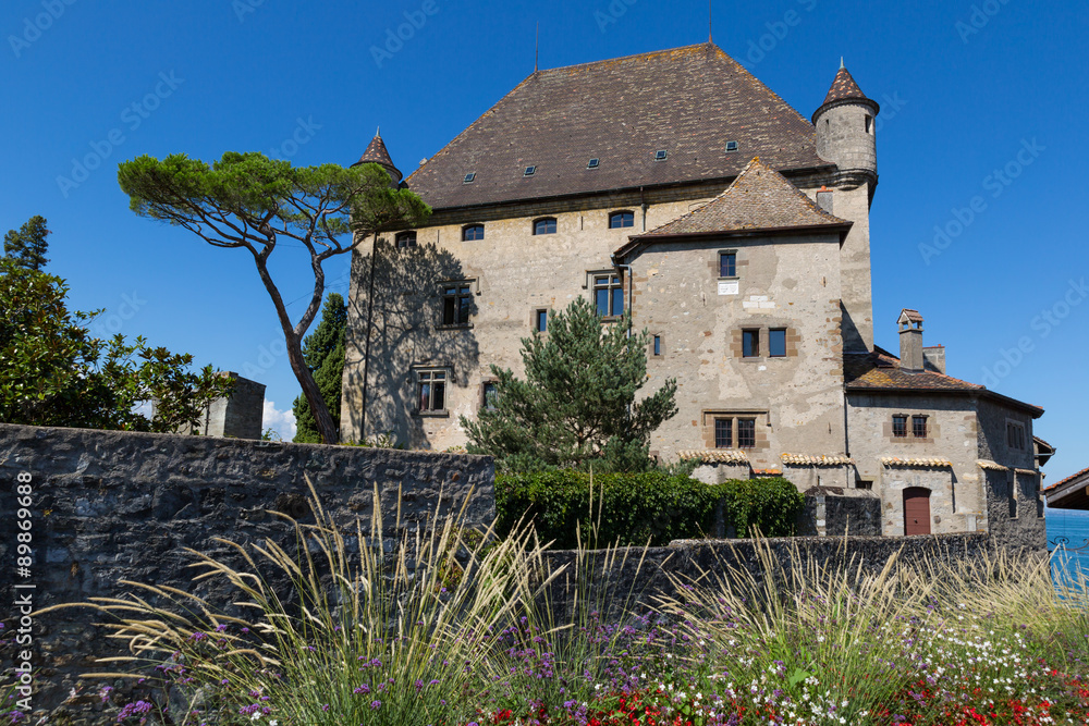 The castle of Yvoire, France. 
Yvoire is located on the south shore of the Lake Geneva, at the tip of the Leman penninsula.