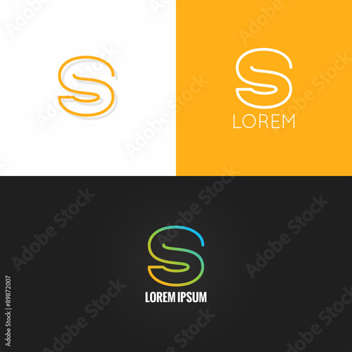 letter S logo alphabet design icon set background