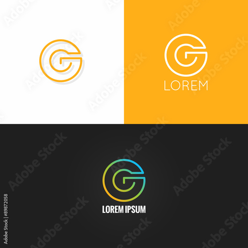 letter G logo alphabet design icon set background