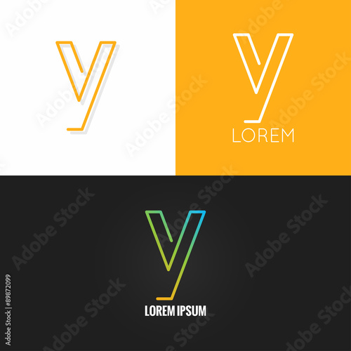 letter Y logo alphabet design icon set background
