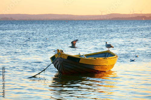 fishing boats, Baltic sea, Bay of Puck