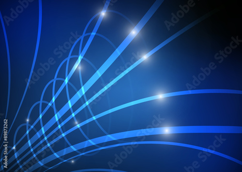 Vector : Abstract curve line and circle technology background