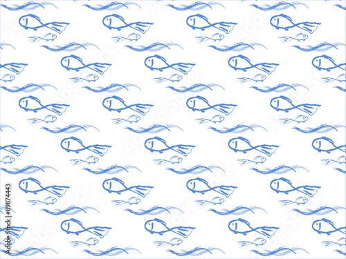 Blue fish pattern