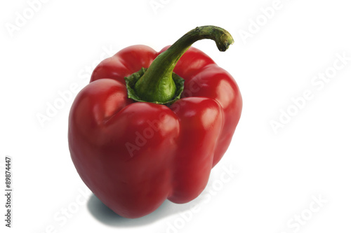 Red bell pepper isolated on white.