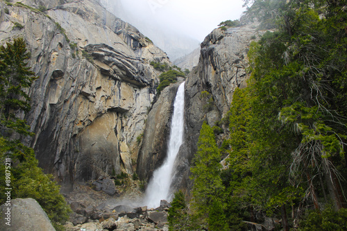 Beautiful Waterfall at Yosemite National Park - California