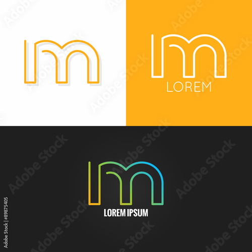 letter M logo alphabet design icon set background