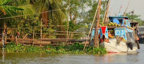 Slika na platnu boats in the valley of the Mekong river in Vietnam