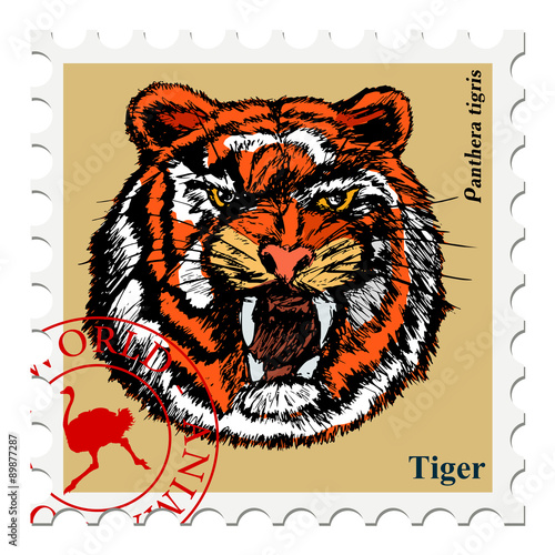 Fototapeta Naklejka Na Ścianę i Meble -  stamp with animal