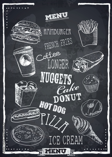 Fastfood vector menu.