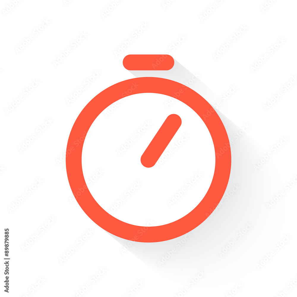 timer in orange with drop shadow on white timer in orange with drop shadow on white