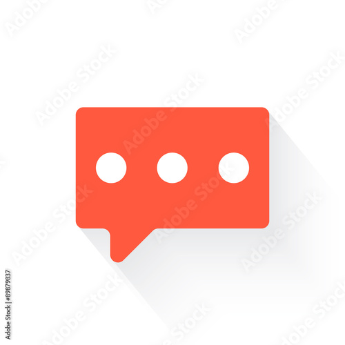 message in orange with drop shadow on white