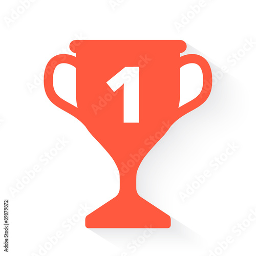 trophy in orange with drop shadow on white