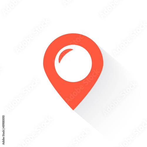 place in orange with drop shadow on white