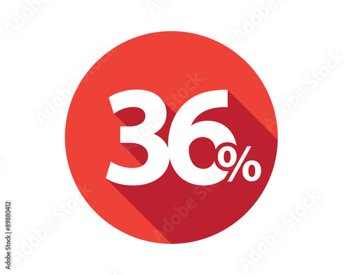 36 percent discount sale red circle