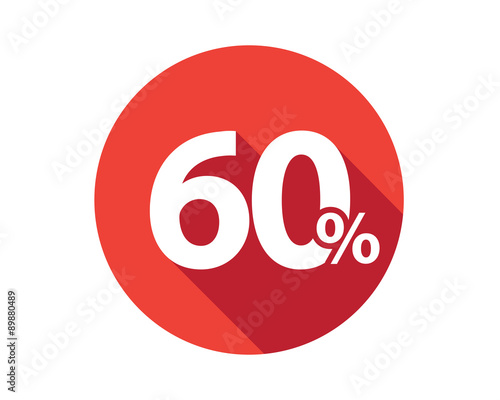60 percent  discount sale red circle