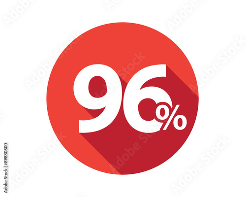 96 percent  discount sale red circle