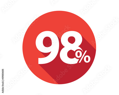 98 percent  discount sale red circle