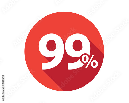 99 percent  discount sale red circle