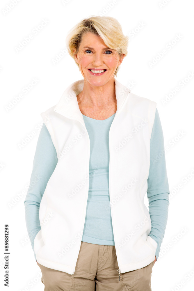 mature woman on white background mature woman on white background