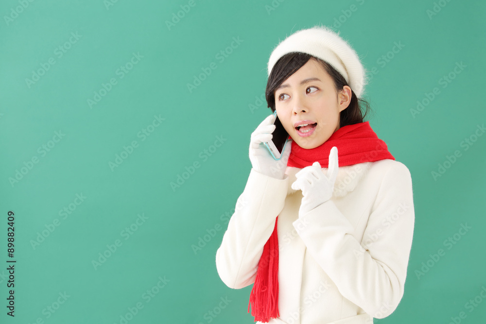 若い女性・グリーンバック 若い女性・グリーンバック