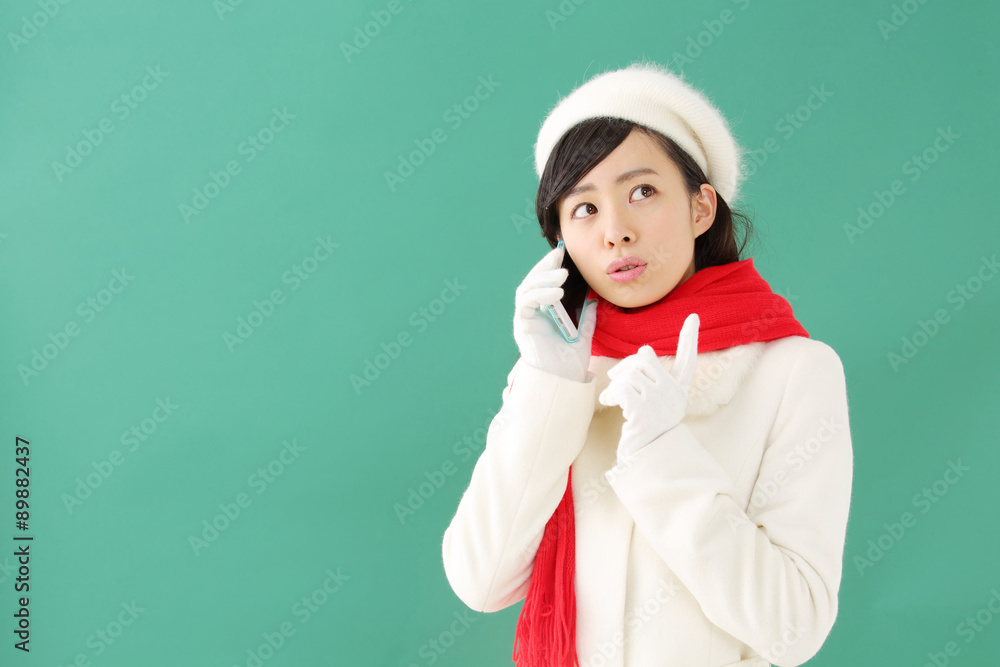 若い女性・グリーンバック 若い女性・グリーンバック
