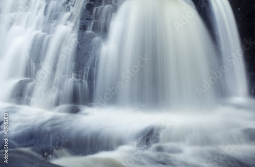 Wide, long exposure of Southford Falls, Oxford, Connecticut.