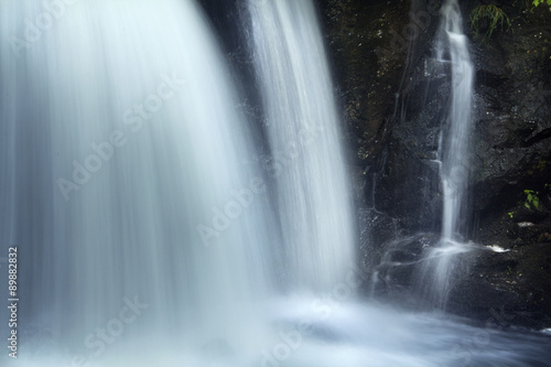 Curtain of water in Southford Falls  Oxford  Connecticut.