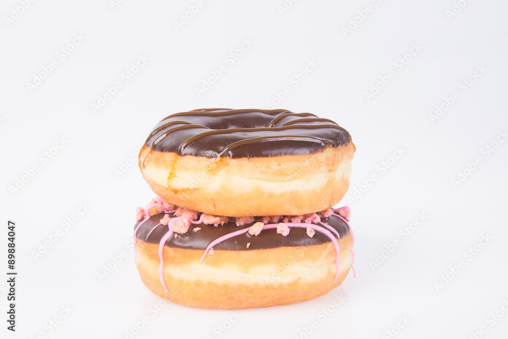chocolate donuts on a white background chocolate donuts on a white background