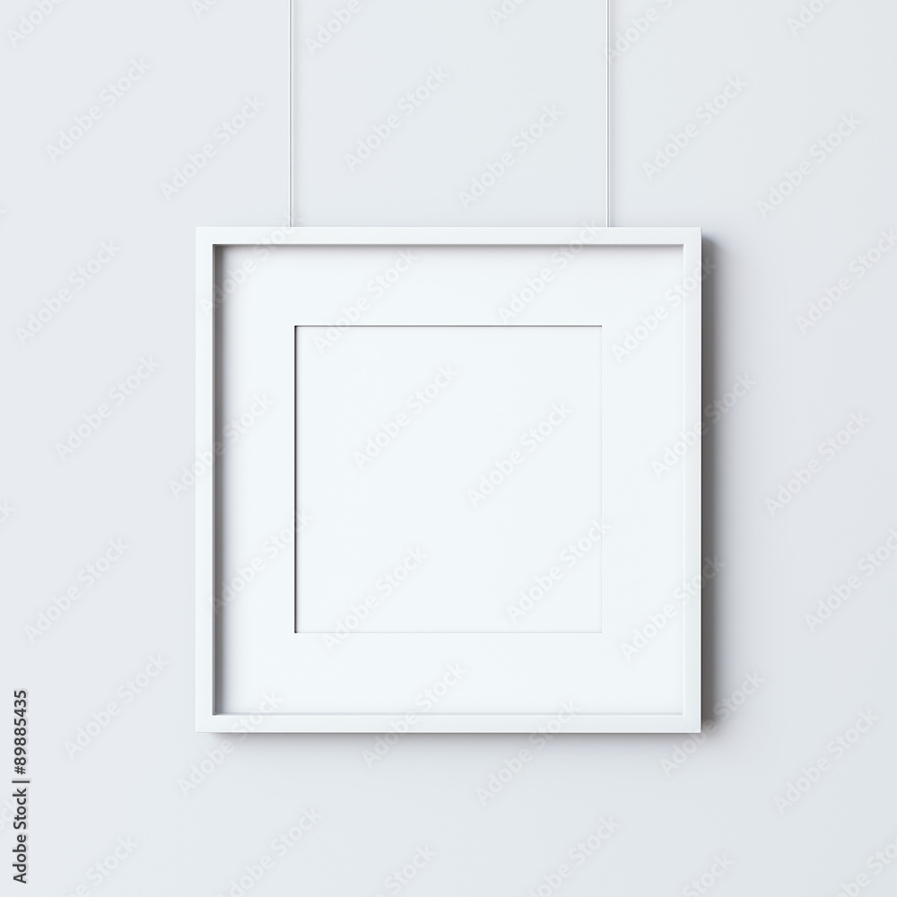 Empty frame on the white wall