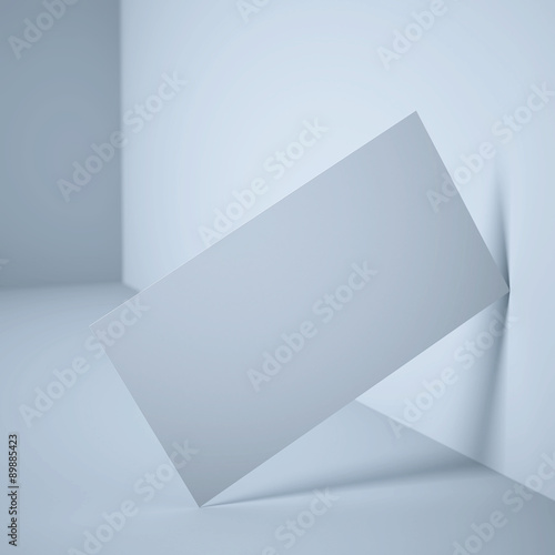 White blank business card near wall