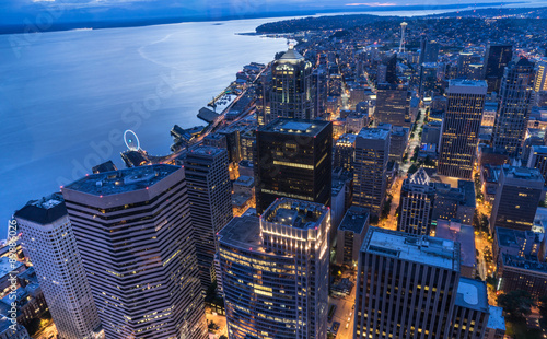 Downtown Seattle Skyline at Night