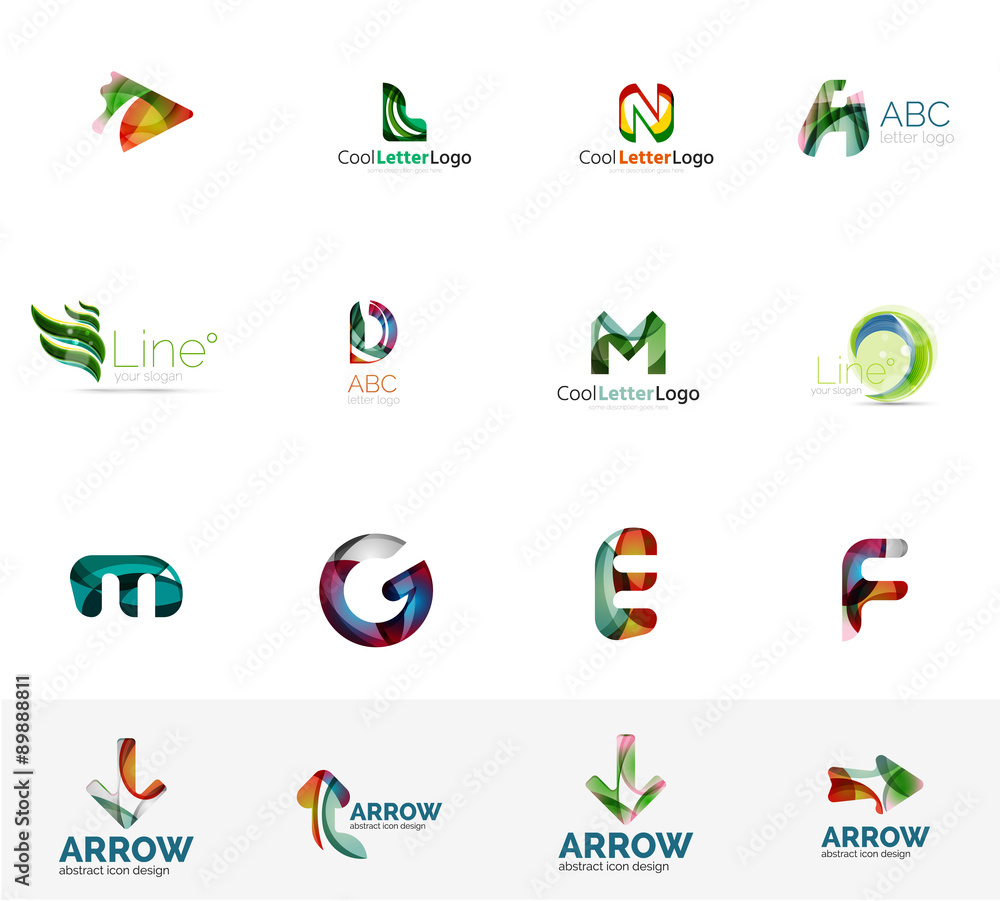 Set of universal company logo ideas, business icon collection Set of universal company logo ideas, business icon collection