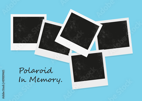Instant photo on color background. Polaroid photo, old Polaroid