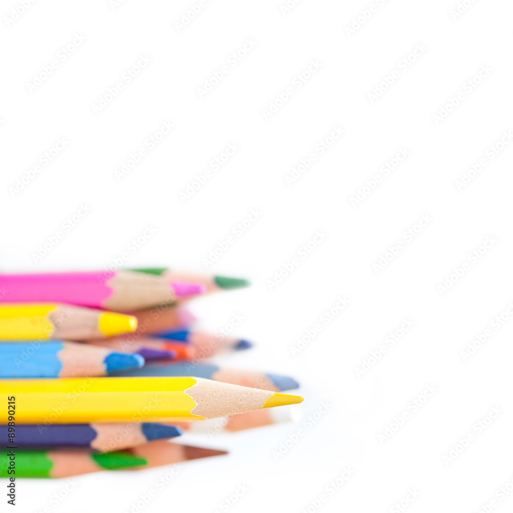 Fototapeta premium Bright wooden colorful pencils.