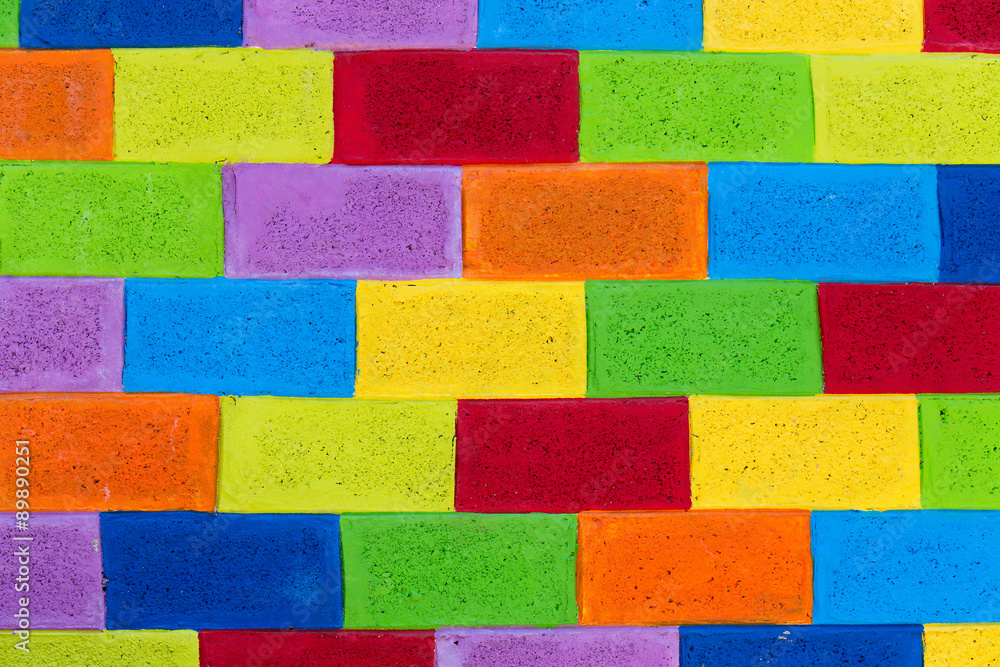 Multicolor painted brick wall texture Multicolor painted brick wall texture