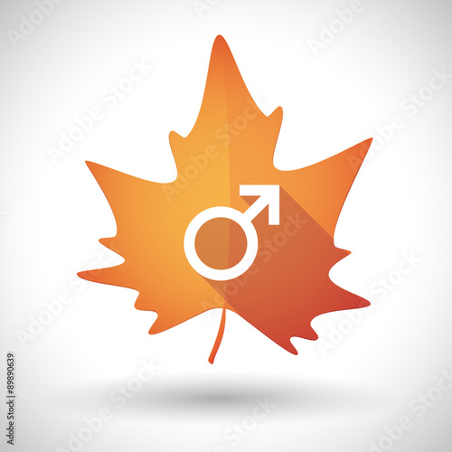 Autumn leaf icon with a male sign