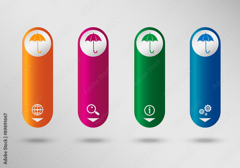 Umbrella on vertical infographic design template, can be used fo Umbrella on vertical infographic design template, can be used fo