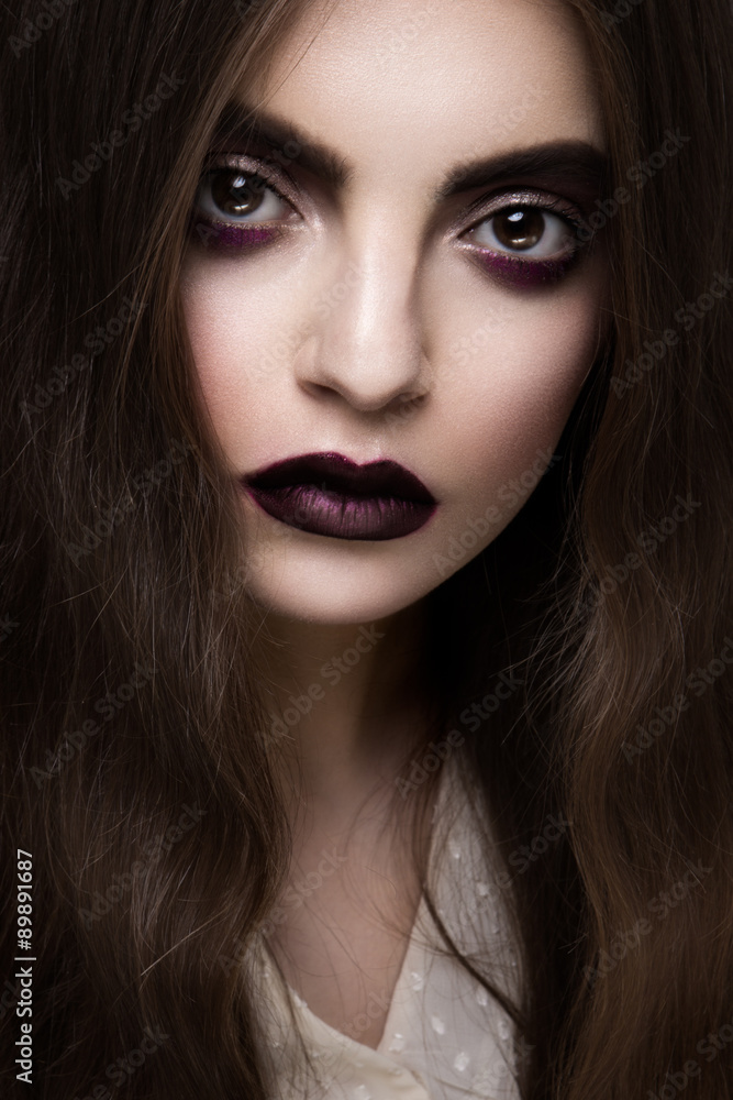 Beauty Fashion Model Girl with Dark Make up. Beauty Fashion Model Girl with Dark Make up.
