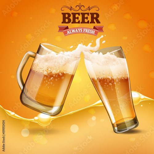 two beer glass