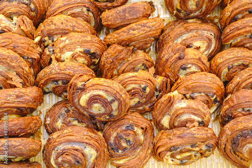 Delicious bread at bakery shop.