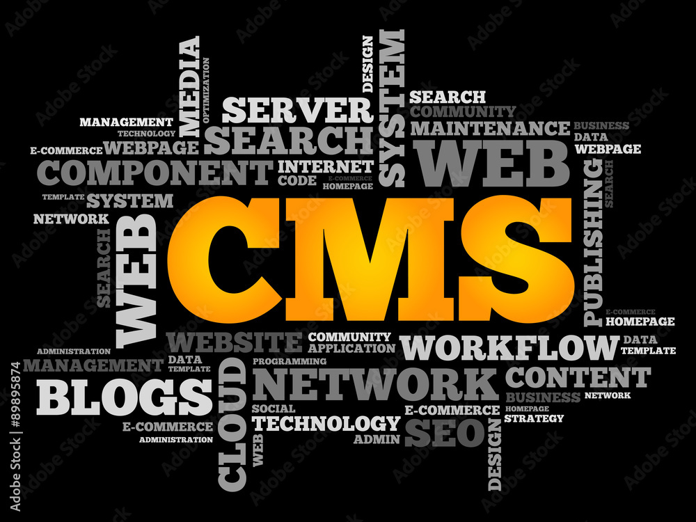 CMS Content Management System word cloud, business concept CMS Content Management System word cloud, business concept