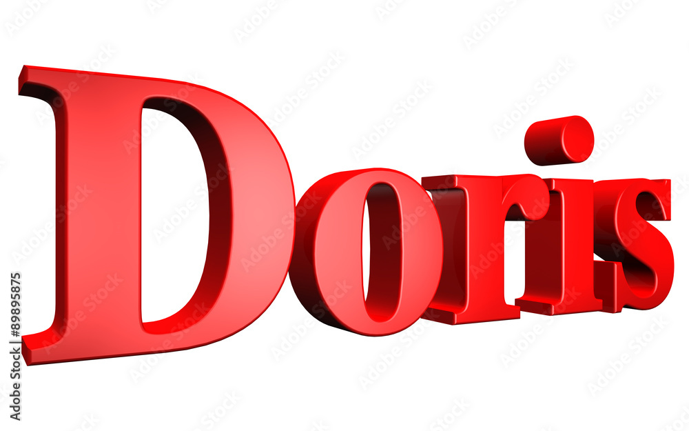 3D Doris text on white background 3D Doris text on white background