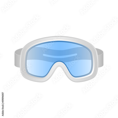 Ski sport goggles in white and blue design