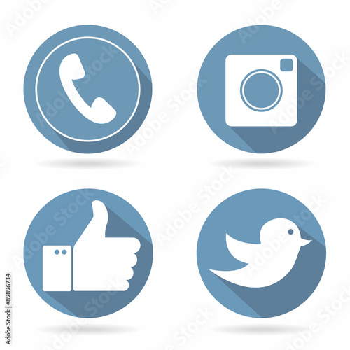 Icons for social networking vector photo