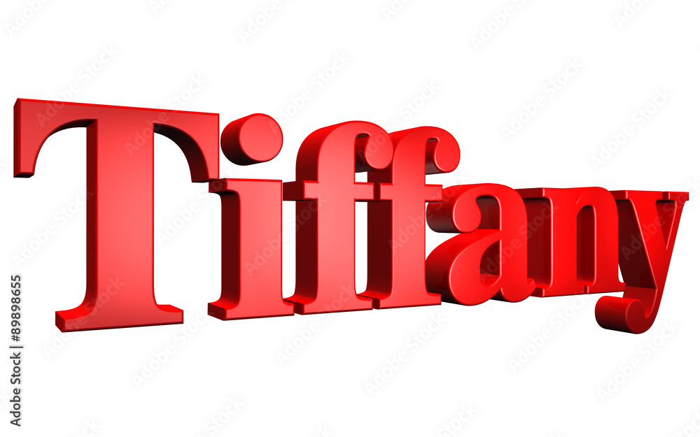 3D Tiffany text on white background 3D Tiffany text on white background